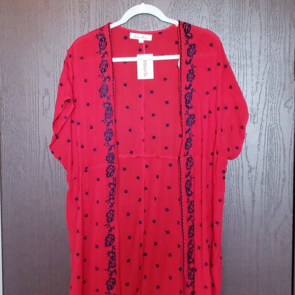 Red Kimono Cardigan